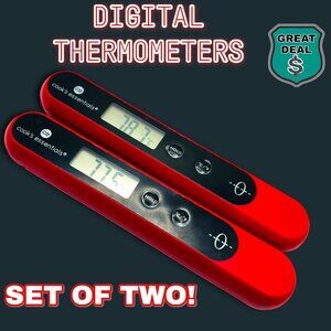 Cooks Essentials Digital Meat Thermometer Set of 2 Instant Read Kitchen Probes!